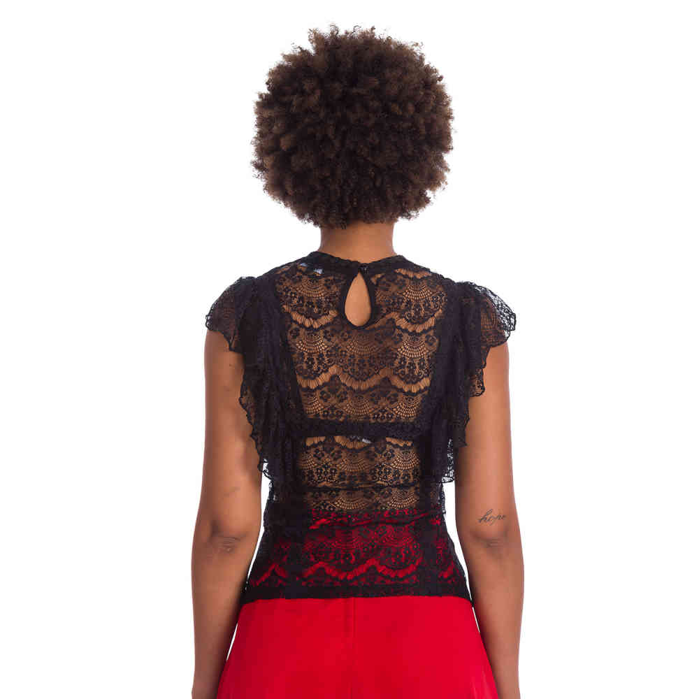 Dancing Days - ROMANCE Top - Zwart